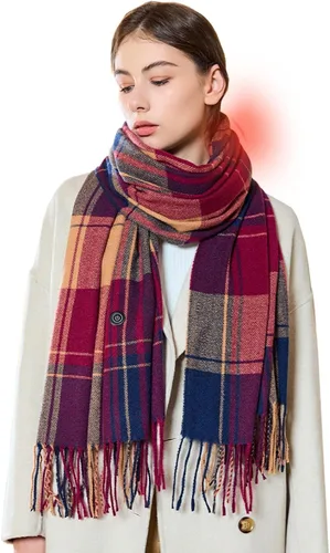 Vista 6 de Heated Scarf for Women Include Rechargeable Battery, Winter Electric Neck Scarf for Cold Weather Púrpura
