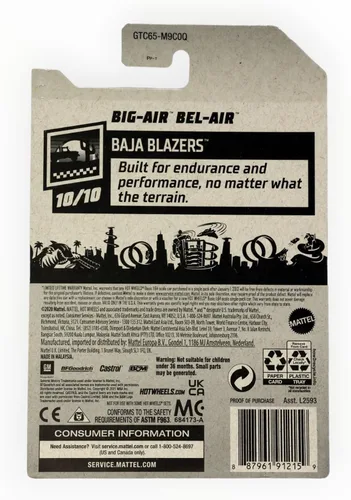 Vista 2 de Hot Wheels 2021, Big-Air Bel-Air Verde azulado, Baja Blazers 10/10, 130/250