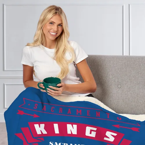 Vista 2 de Northwest NBA Sacramento Kings - Manta Sherpa de seda táctil, 50 x 60 pulgadas, Hardwood Classics