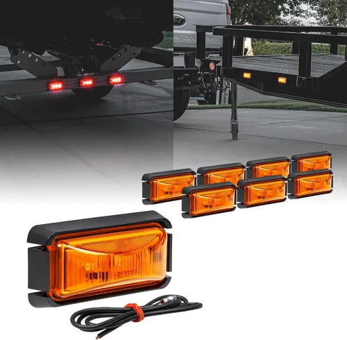 Vista 23 de TRUE MODS Luz de marcador LED ámbar de 2.5 pulgadas con bisel negro [DOT FMVSS 108] [SAE P2PC] [montaje superficial] [impermeable IP67] Luces