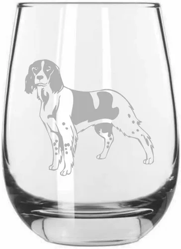Vista 349 de Shar Pei (chino) - Vaso de vino sin tallo grabado para perro, 15.25 onzas