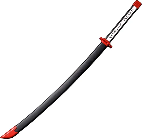 Vista 3 de Sword fort Espada Akame de acero al carbono, hecha a mano, Katana de metal real, accesorios de anime, accesorios de cosplay, espada samurái, rojo