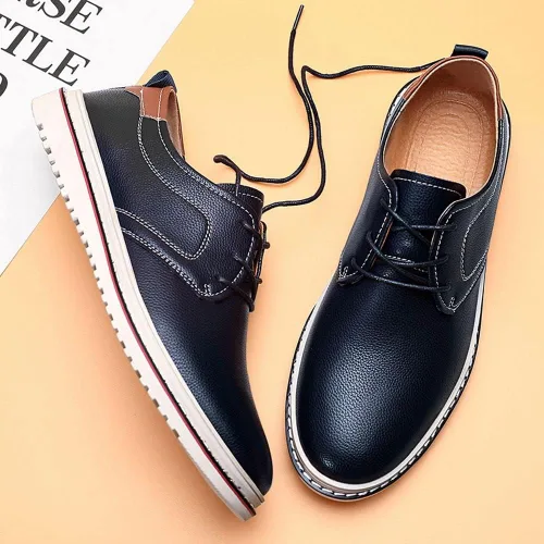 Vista 3 de Zapatos Oxford de vestir casuales para hombre, zapatos de negocios de moda, pies anchos, zapatos con cordones para negocios, oficina, boda