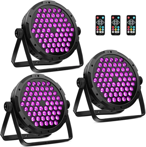 Vista 9 de Luces de escenario RGB de 60 LED, 90 W, regulables, multimodos activados por sonido, control remoto y DMX, fácil configuración, luces elevadas
