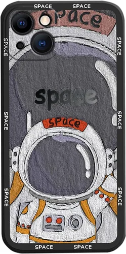 Vista 14 de Yonds Queen para iPhone 7 Plus / 8 Plus, linda funda con diseño de astronauta de dibujos animados, elegante parachoques de TPU suave, protectora