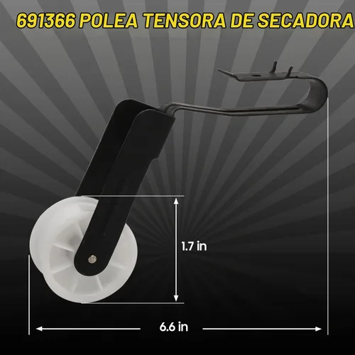 Vista 4 de Seentech 4392065 - Kit de reparación de secadora (kit de rodillo de tambor 349241T, polea tensora 691366, correa 341241), interruptor de puerta