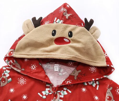 Vista 5 de Pijamas familiares de Navidad a juego, con diseño de ciervo, mamelucos para bebés, niños, adultos, mujeres, hombres, ropa para dormir