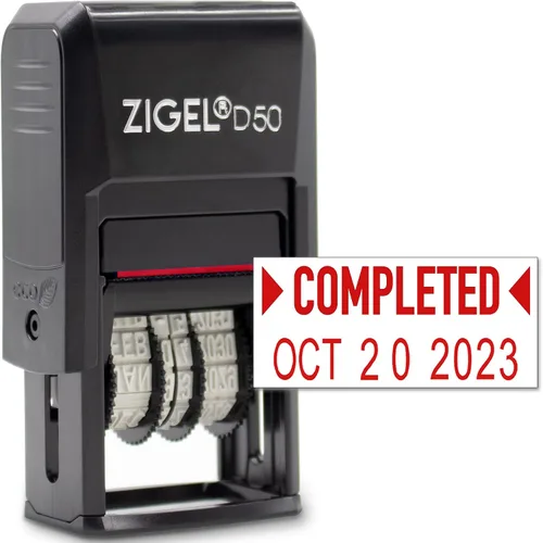 Vista 23 de ZIGEL Sello de Fecha D50 con Completado - Sello de Fecha Autoentintado - Negro