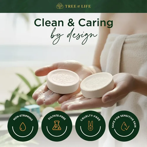 Vista 4 de Tree of Life Barra de acondicionador de agua de arroz, cuidado del cabello con proteína de arroz sin sulfato que fortalece, repara y proporciona