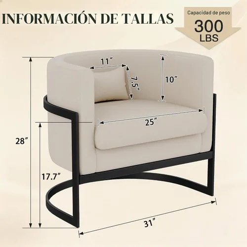 Vista 2 de Silla Decorativa Moderna de Cuero Sintético, Silla de Brazos Moderna y Confortable, Silla de Sofá Individual Tapizada para Sala de Estar