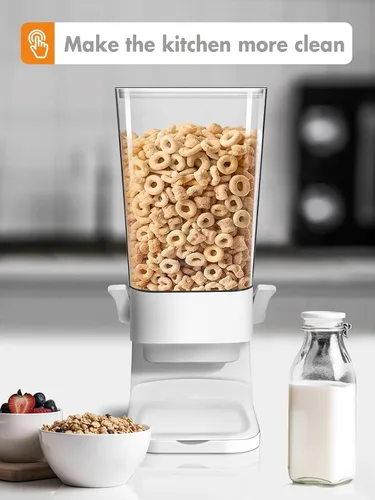 Vista 5 de Conworld Dispensador de cereales, almacenamiento de contenedores de cereales, dispensador grande de cereales para encimera, no es fácil de triturar