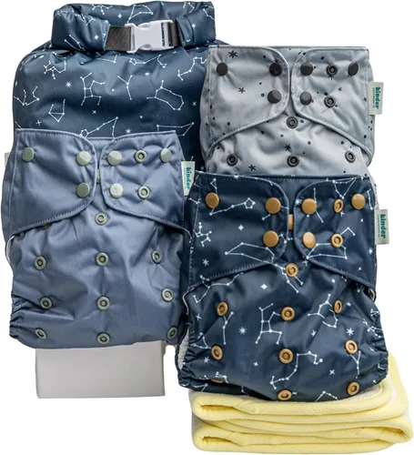 Vista 32 de Big Adventure Kinder - Juego de 5 pañales de tela reutilizables para bebé, estilo de bolsillo, jersey atlético que absorbe la humedad, insertos