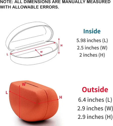 Vista 2 de Funda de cuero extra grande para gafas de sol y gafas de gran