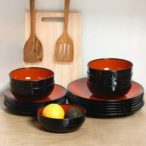Vista 5 de TP Juego de 4 cuencos de melamina de 38 onzas para ensaladas de sopa Ramen Pho y pasta, juego de 4 cuencos japoneses grandes, irrompibles ligeros