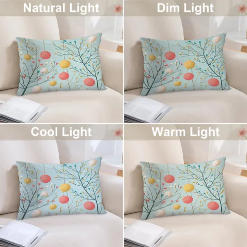 Vista 234 de Batmerry Autumn Pumpkin Templeton Throw Pillow Covers, Green Leaves Paths Forests Decorative Pillow Covers Digital Printing Blended for Couch Sofa
