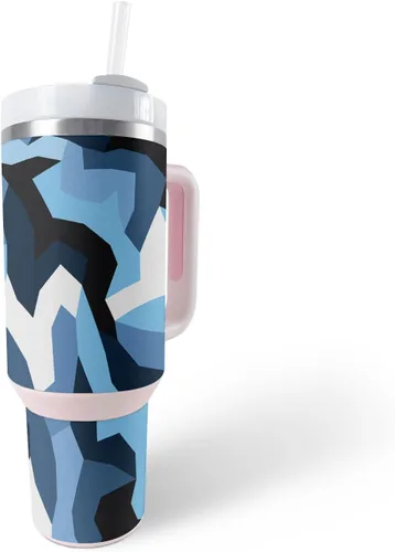 Vista 28 de MightySkins Skin - Vaso de vinilo compatible con Stanley The Quencher H2.0 FlowState de 40 onzas, diseño de rayas marineras, protectora, duradera
