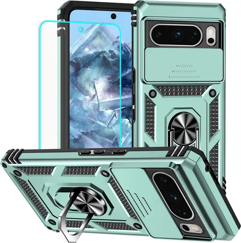 Vista 23 de HNHYGETE Funda para Pixel 6a con protector de pantalla HD, soporte giratorio de grado militar de 360° (resistente) a prueba de golpes para Google