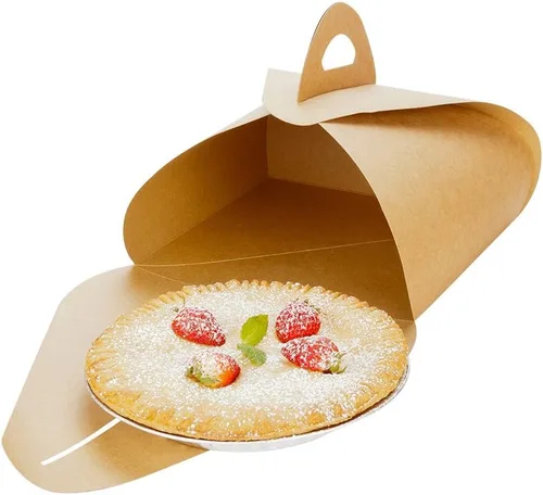Vista 11 de Restaurantware Ingenero - Cajas para pasteles de 6.5 pulgadas con asas, 100 loncheras con asa integrada, forro resistente a la grasa para postres