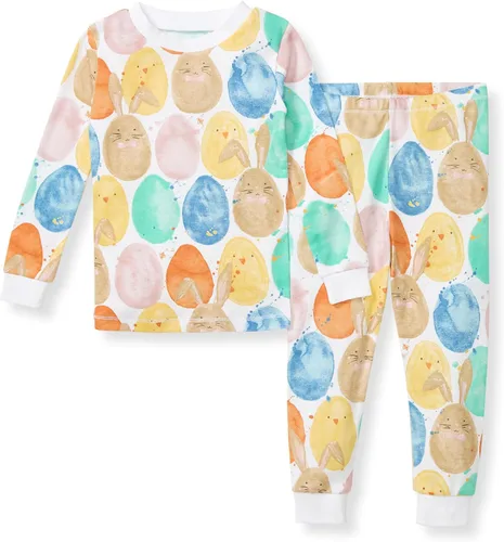 Vista 34 de Burt's Bees Baby Pijama de algodón orgánico para niñas, conjunto de pijama 100% algodón para niños pequeños y niños, tela suave y elástica Trébol