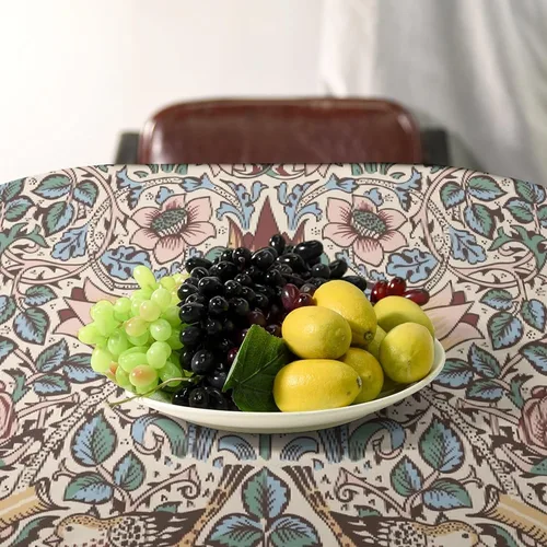 Vista 140 de Mantel Floral Retro de Pájaros, Diseño Original Bohemio William Morris Estampado Cubierta de Mesa para Hogar Picnic Fiesta Comedor Cocina William