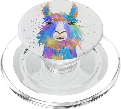 Vista 8 de Cool Llama Design Paint Splatter on White For Llama Lovers - PopSockets Grip and Stand for Phones and Tablets