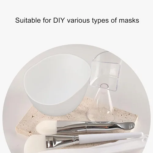 Vista 5 de Juego de cuencos de máscara facial, juego de cuencos de mezcla de máscara facial de silicona plegable para sueros
