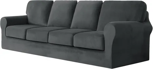 Vista 20 de Funda de sofá con fundas de cojín de asiento separadas y fundas de respaldo, fundas elásticas para sofá, fundas protectoras de terciopelo