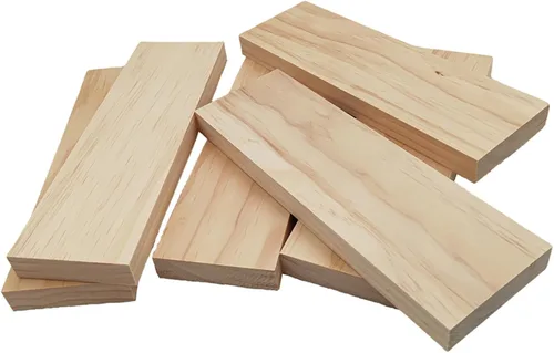 Vista 19 de 4 tableros rectangulares de madera sin terminar para manualidades, bloques de madera de corte en blanco de 8 x 6 x 0.8 pulgadas para tallar madera