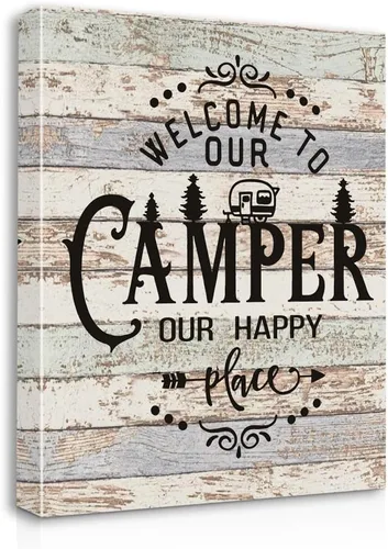 Vista 9 de Let The Adventure Begin - Lienzo decorativo para pared, enmarcado para sala de caravana, baño, decoración de remolques, 11 x 14 pulgadas, regalos