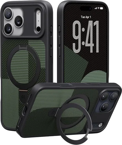 Vista 18 de CASEKOO - Funda diseñada para iPhone 14 Pro con soporte magnético invisible [protección contra caídas de grado militar] [compatible con MagSafe]
