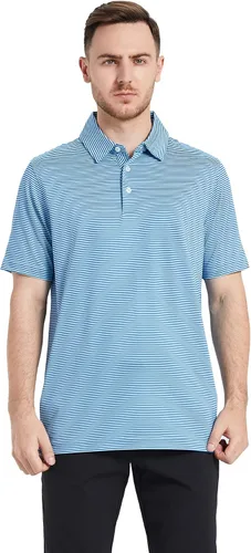 Vista 2 de Golf Shirts for Men Dry Fit Short Sleeve Print Performance Moisture Wicking Polo Shirt