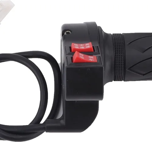 Vista 9 de Mango de acelerador de bicicleta eléctrica universal, 3 velocidades ajustable con control de avance/retroceso para kit de conversión (negro)