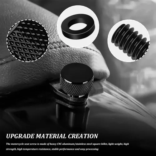 Vista 3 de Zufoty - Tornillo de asiento trasero cromado, tornillo de asiento de acero inoxidable de montaje rápido 1/4"-20 para Harley Davidson Touring