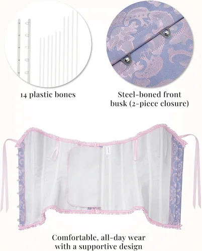 Vista 161 de SZIVYSHI Corsé para mujer, lencería moldeadora, body con cintura de encaje