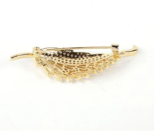 Vista 4 de Broches de moda para mujer, elegantes broches de ramillete de hojas para mujer, joyería de moda para disfraz de perlas, broches y alfileres