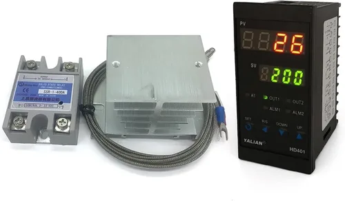 Vista 3 de 100V-240V pid Digital Temperature Controller Max Temperature Range 1372 Degrees Celsius+Radiator+2M K Thermocouple+Max 40A SSR(HD101)