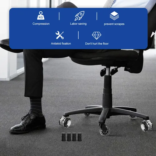 Vista 2 de NUOBESTY 40 fundas de repuesto para casquillo de rueda, insertos de vástago de goma de 1.18 x 0.78 pulgadas para sillas de oficina, ruedas, muebles