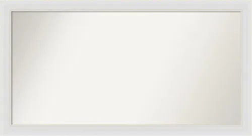 Vista 238 de Amanti Art Espejo de baño blanco para sobre el fregadero, 24 x 26 pulgadas, espejo rectangular blanco y blanco, marco de madera contemporáneo