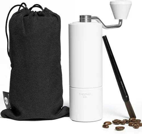 Vista 8 de Timmore Castaño C2S - Molinillo de café manual con ajuste interno de molienda ajustable, capacidad de 20g, molinillo de café manual con rebaba