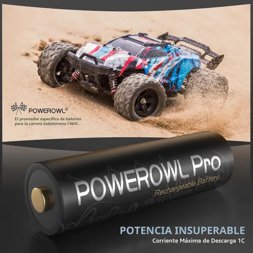 Vista 6 de POWEROWL Baterías AA recargables, alta capacidad de 2800 mAh, batería Premium NiMH doble A -12