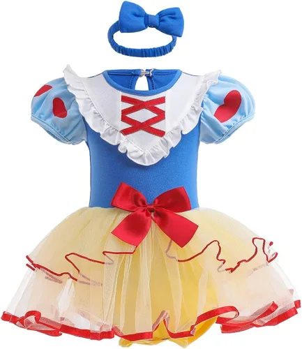Vista 207 de Disfraz de princesa de Belle Sofía Blancanieves para niñas pequeñas, disfraz de princesa, Navidad, Halloween, mameluco con diadema