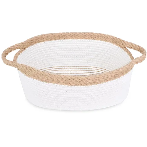 Vista 17 de ABenkle Cesta Pequeña con Asas - Contenedor de Almacenamiento Tejido de Cuerda Decorativo Duradero Cubo Organizador de Estante, Cesta de Regalo