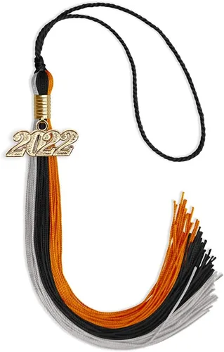 Vista 153 de Endea - Borla de graduación de triple color con gota de fecha dorada (negro/dorado/granate, 2020)