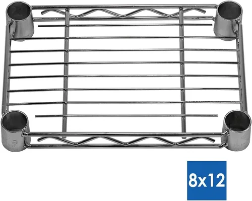Vista 2 de Shelving Inc. Estantería de alambre cromado de 8 pulgadas de profundidad x 12 pulgadas de ancho x 54 pulgadas de alto con estantes de 5 niveles