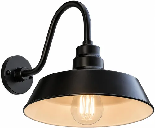 Vista 34 de 14 pulgadas. RLM Warehouse - Pantalla con brazo de cuello de cisne y bombilla Led A19 5000K de 9W