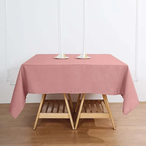 Vista 182 de Efavormart - Mantel cuadrado de lino de poliéster sin costuras, 54 x 54 pulgadas, color beige, para banquetes de boda, fiesta, restaurante