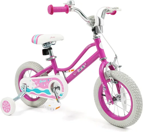 Vista 13 de BABY JOY Bicicleta para niñas, 12 pulgadas, 14 pulgadas, 16 pulgadas, 18 pulgadas, bicicleta para niños de 3 a 8 años con ruedas de entrenamiento