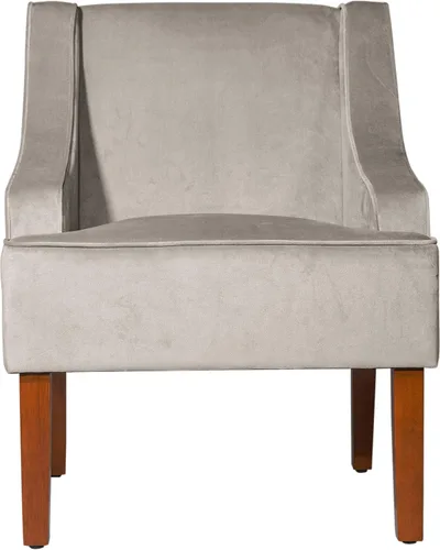 Vista 8 de HomePop Swoop - Silla de sala de estar con apoyabrazos, terciopelo gris