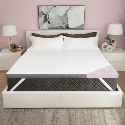Vista 12 de Sleepyhead - Cubrecolchón matrimonial de 3 pulgadas, de espuma viscoelástica con infusión de gel con funda lavable, esencial para dormitorio