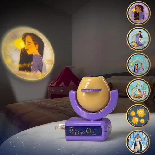 Vista 3 de Projectables Disney Wish Luz Nocturna LED Enchufable con Proyector de Anochecer a Amanecer Ideal para Niños Niñas Bebés Habitación del Bebé Sala